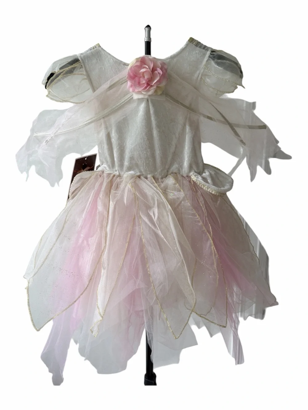Girl’s Halloween Pink & Ivory Delicate Fairy Dress Costume